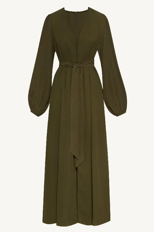 Najma Chiffon Abaya - Olive