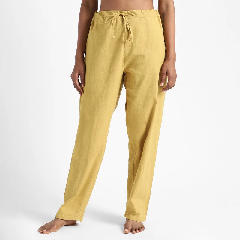 Organic Cotton Pants for Women | Slim Fit | Turmeric Yellow