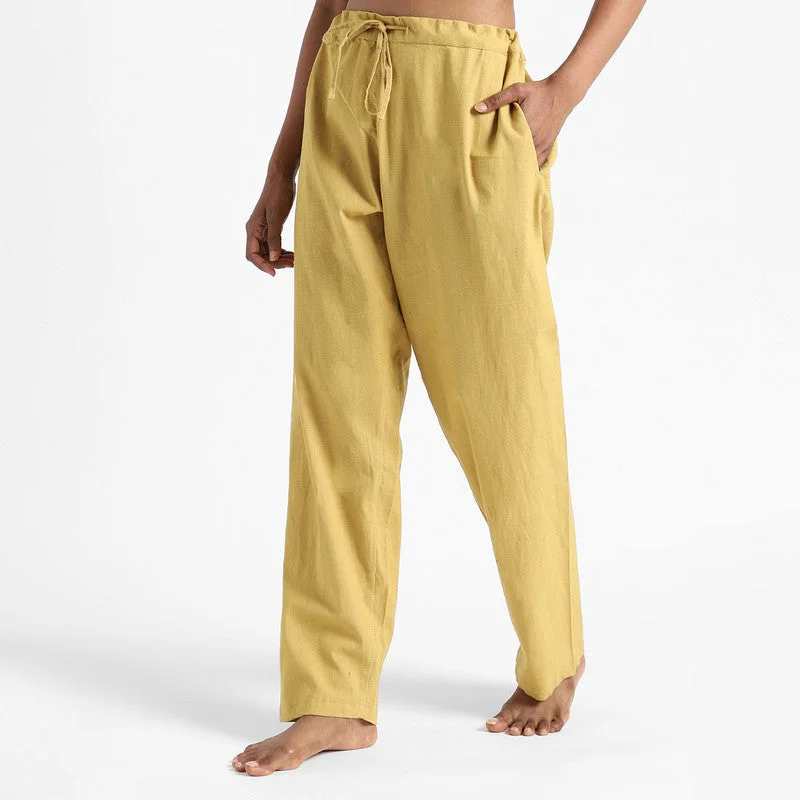 Organic Cotton Pants for Women | Slim Fit | Turmeric Yellow