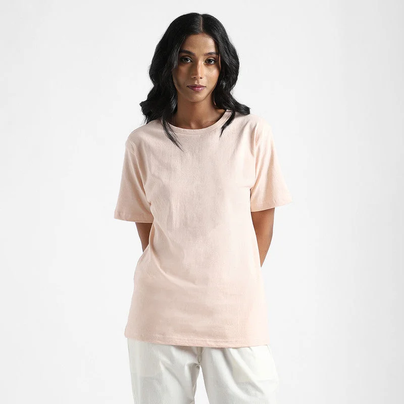 Organic Cotton T-Shirt for Women | Natural Dyed | Baby Pink