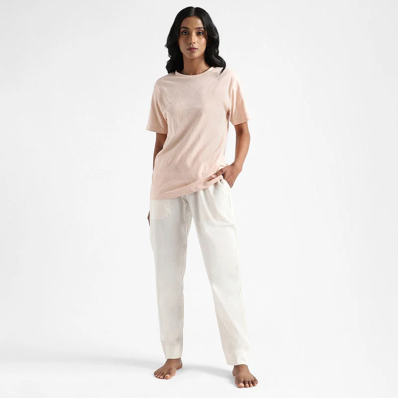 Organic Cotton T-Shirt for Women | Natural Dyed | Baby Pink