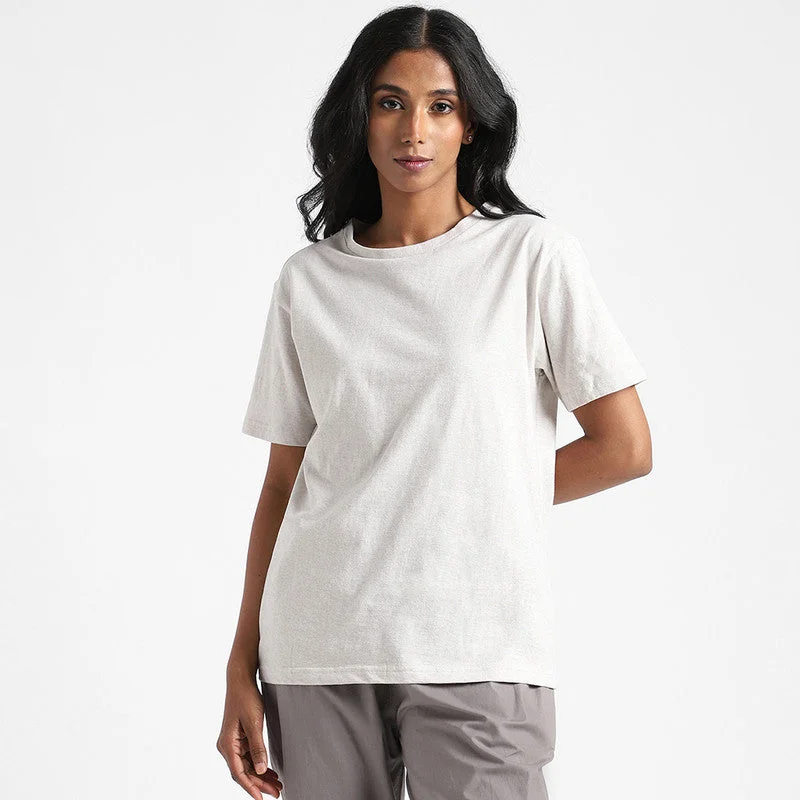 Organic Cotton T-Shirt for Women | Natural Dyed | Grey Melange