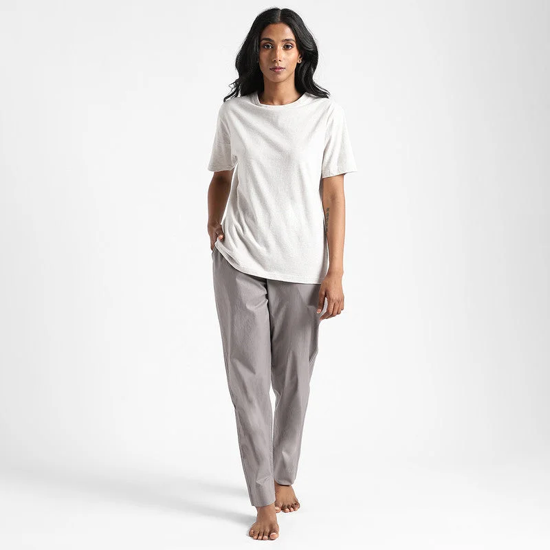 Organic Cotton T-Shirt for Women | Natural Dyed | Grey Melange