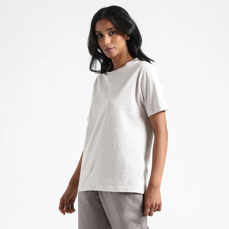 Organic Cotton T-Shirt for Women | Natural Dyed | Grey Melange