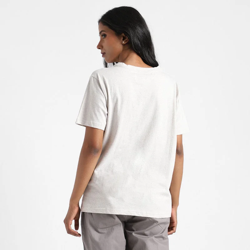 Organic Cotton T-Shirt for Women | Natural Dyed | Grey Melange