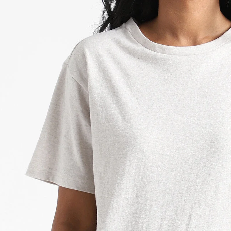 Organic Cotton T-Shirt for Women | Natural Dyed | Grey Melange