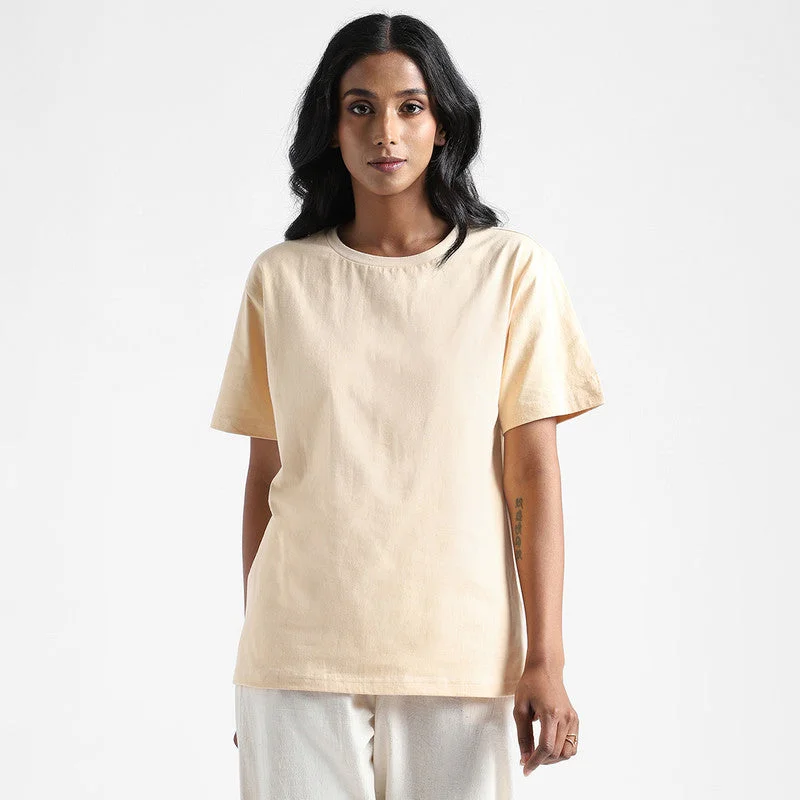 Organic Cotton T-Shirt for Women | Natural Dyed | Rust Cream