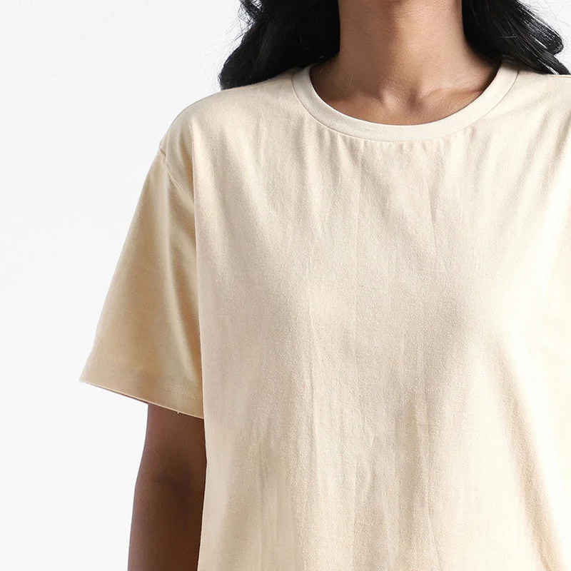 Organic Cotton T-Shirt for Women | Natural Dyed | Rust Cream