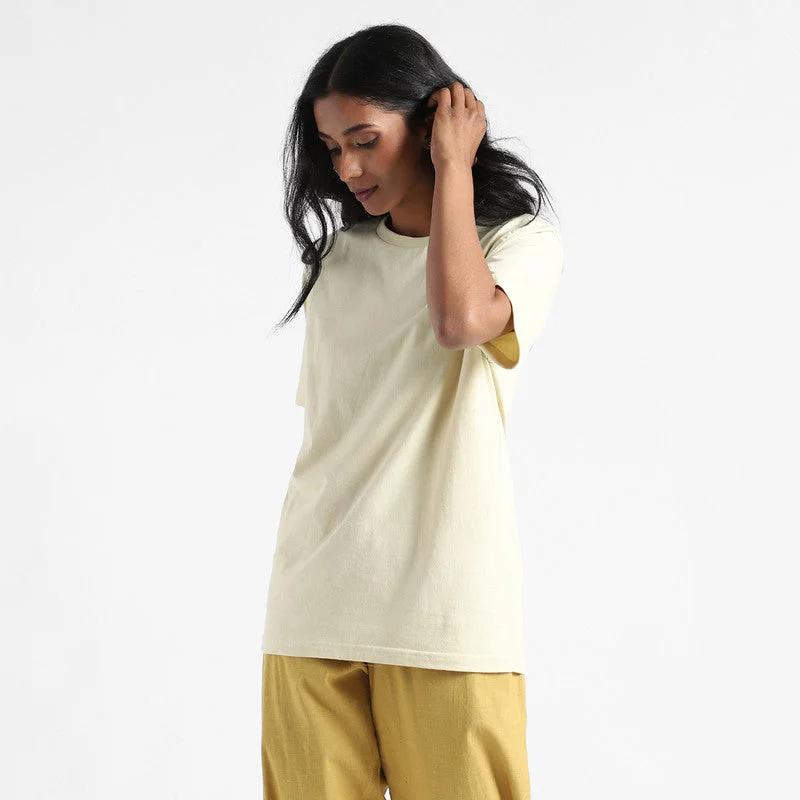 Organic Cotton T-Shirt for Women | Natural Dyed | Turmeric Yellow