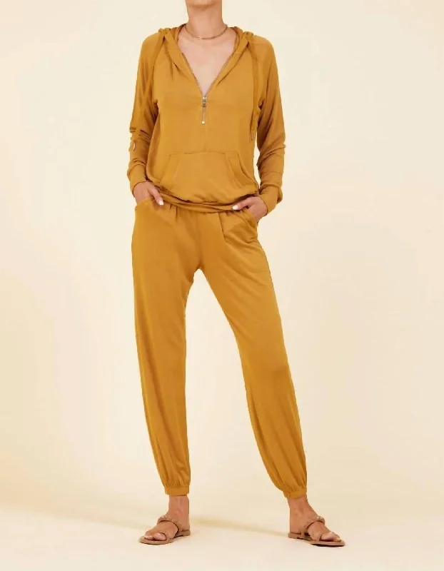 Rosie Cropped Lounge Pant In Dijon