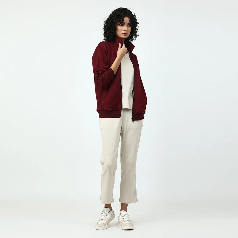 Organic Cotton Women Jogger Pants | Straight Fit | Off-White