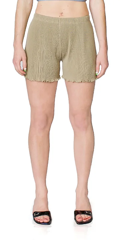 Seamless Pleated Shorts In Stone