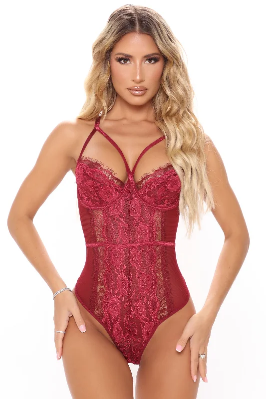 Somebody To Love Lace Teddy - Plum