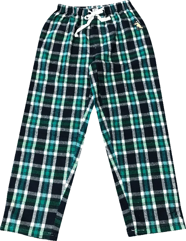 Teddy's Plaid Flannel Pants - Green + Navy