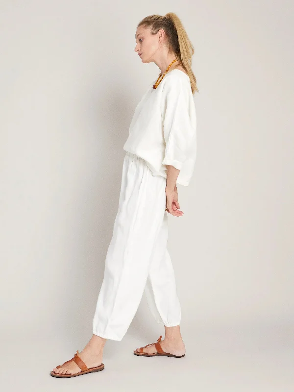 The Delos Linen Pant - White