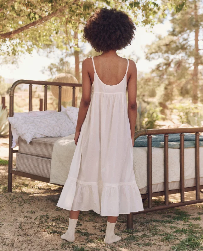 The Eyelet Ruffle Tank Night Dress. -- True White