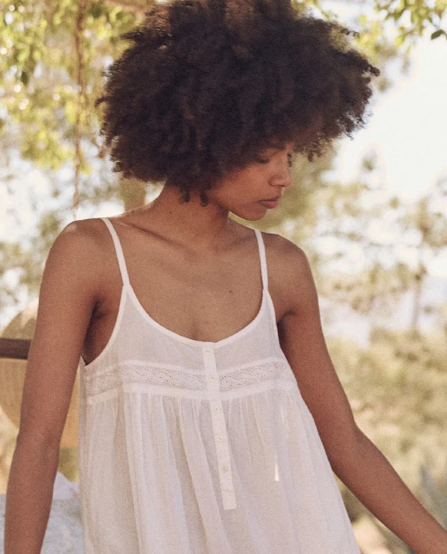 The Eyelet Ruffle Tank Night Dress. -- True White