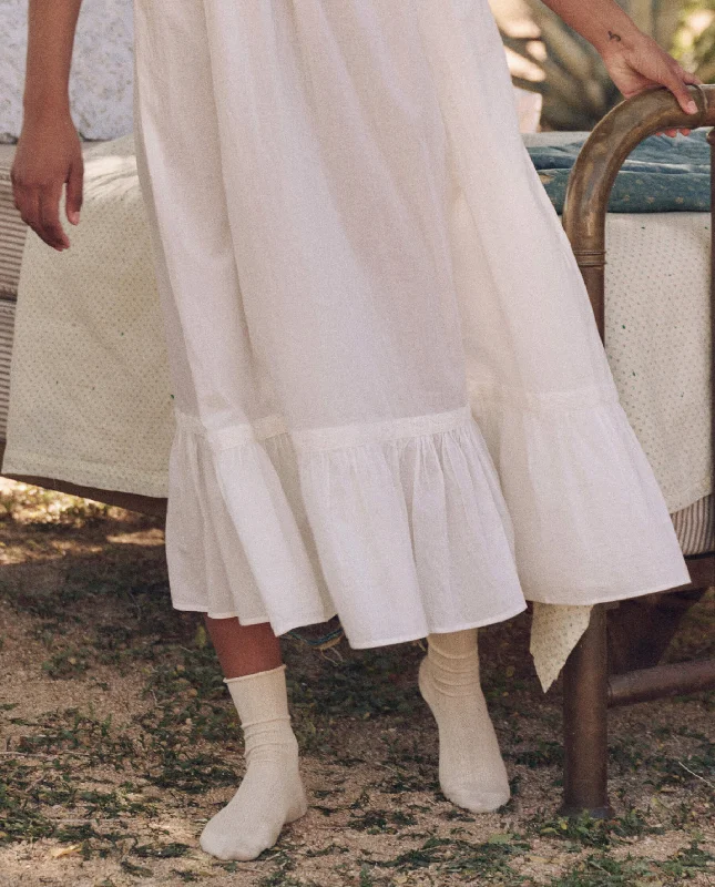 The Eyelet Ruffle Tank Night Dress. -- True White