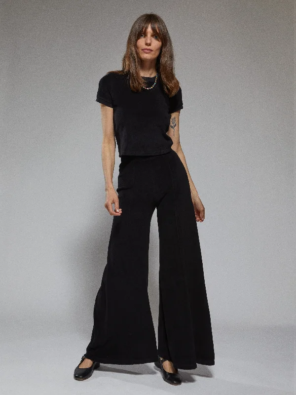 The Megalo Palazzo Pants in Terry - Black