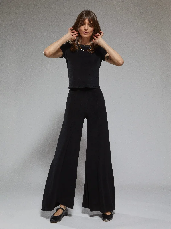 The Megalo Palazzo Pants in Terry - Black