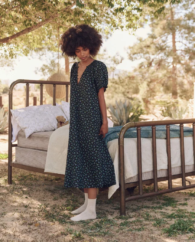 The Smocked Sleep Dress. -- Nightshade Floral