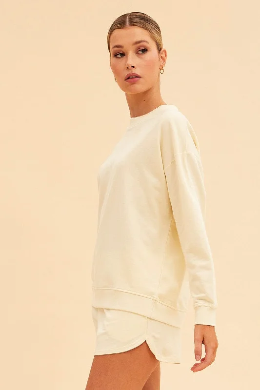 White Hudson Terry Crew Neck Oversized Sweat